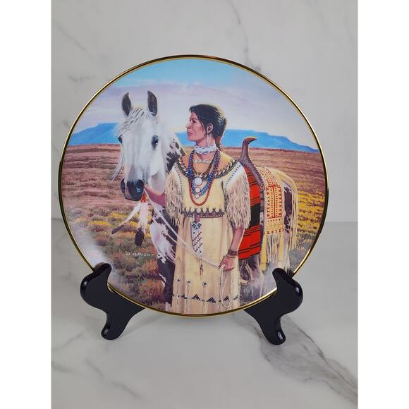 Lozen Noble American Indian Women Year 1991 Porcelain 8 1/2" Wall Decor Plate - Picture 1 of 11